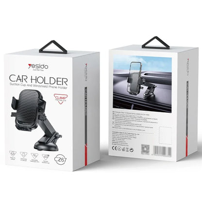 TASX C267 Suction Press Car Phone Mount – 360° Rotation