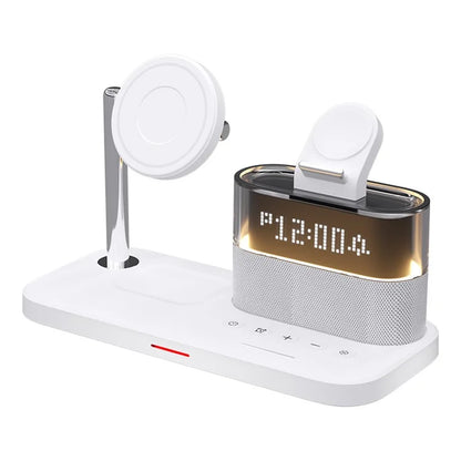 TASX C09 Magnetic Wireless Charging Station for with Alarm Clock Night Light