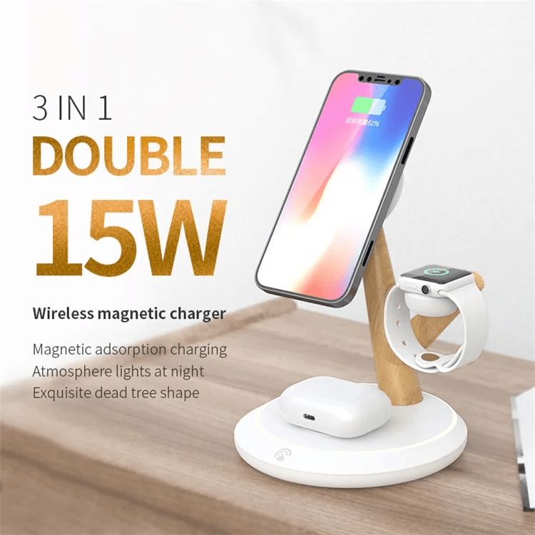 TASX TH02 Tree Branch Design 3-in-1 15W Magnetic Wireless Charger