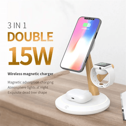 TASX TH02 Tree Branch Design 3-in-1 15W Magnetic Wireless Charger