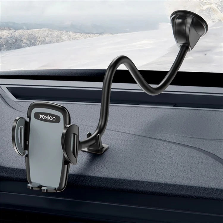 TASX C108 40cm Bendable Arm Car Phone Mount – Windshield Sucker Holder