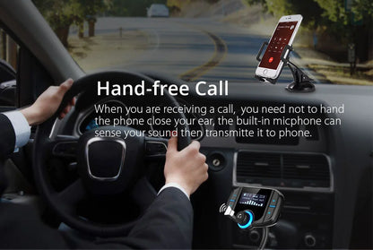 TASX BT70 1.65 LCD Display Dual USB QC3.0 Car Charger FM Transmitter Bluetooth Hands-Free MP3 Player