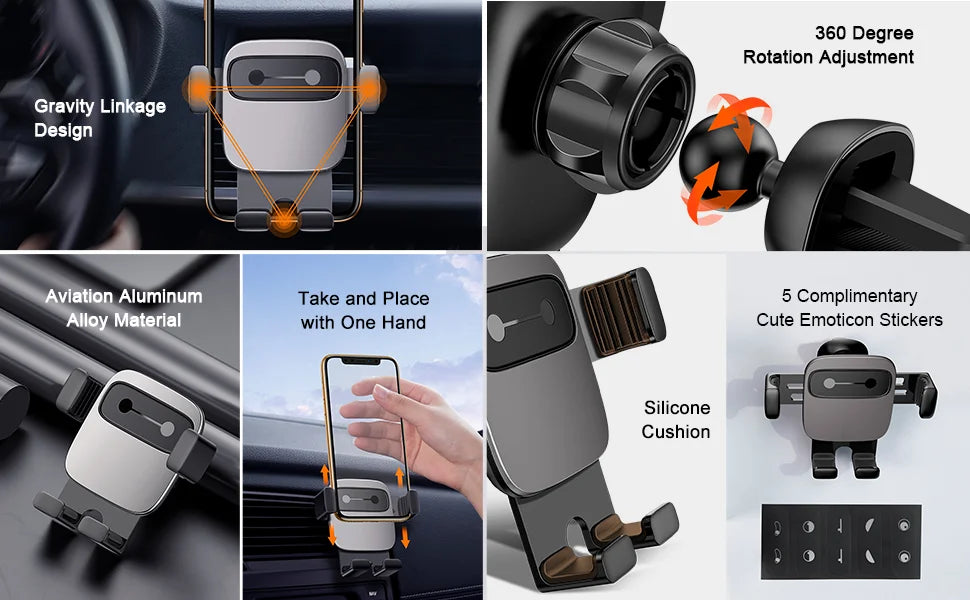 BASEUS Car Phone Holder – Air Vent Gravity Mount for Navigation & Vehicle