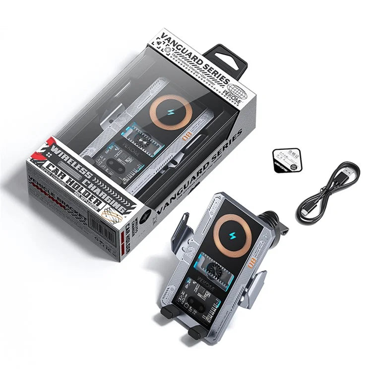 WEKOME WP-U208 Vanguard Series Mechanical Transparent Wireless Charging Car Holder