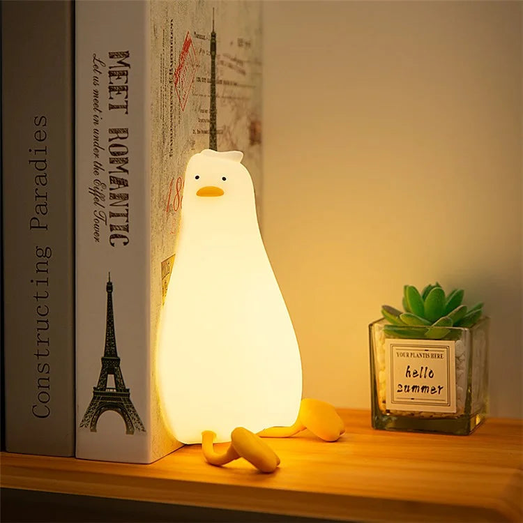 TASX Soft Silicone Duck Night Lamp with Touch Sensor and Timer