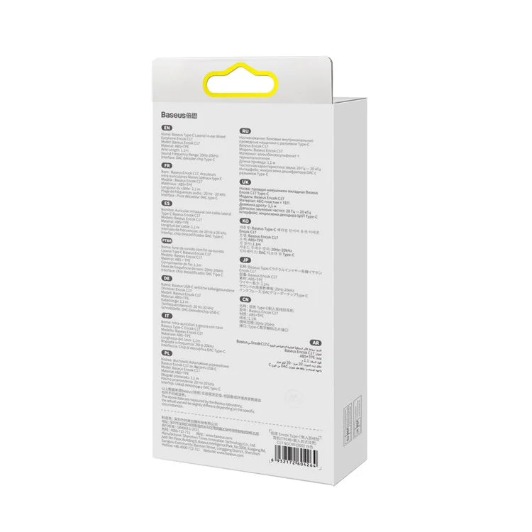 BASEUS Encok C17 Type-C Lateral In-Ear Wired Earphones