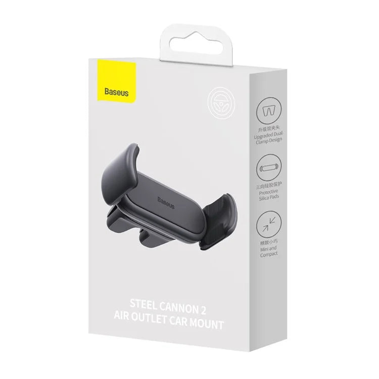 BASEUS Steel Cannon 2 Car Phone Holder – Air Outlet Spring Clip Mount