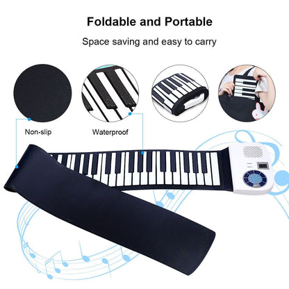 TASX Hand Roll Piano Pads Flexible Battery USB Powered (88 Keys)