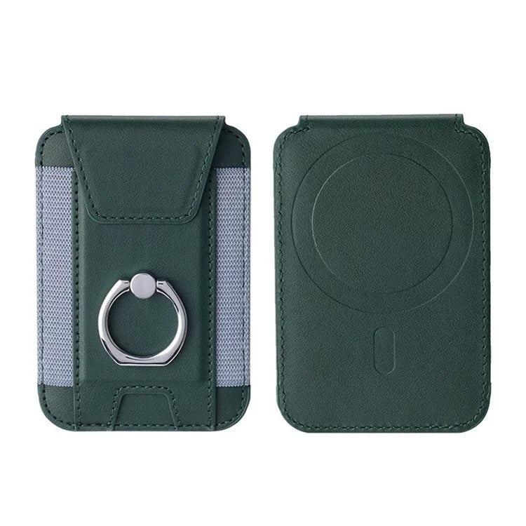 TASX MagSafe Card Holder – PU Leather Sleeve with Ring Grip & Kickstand