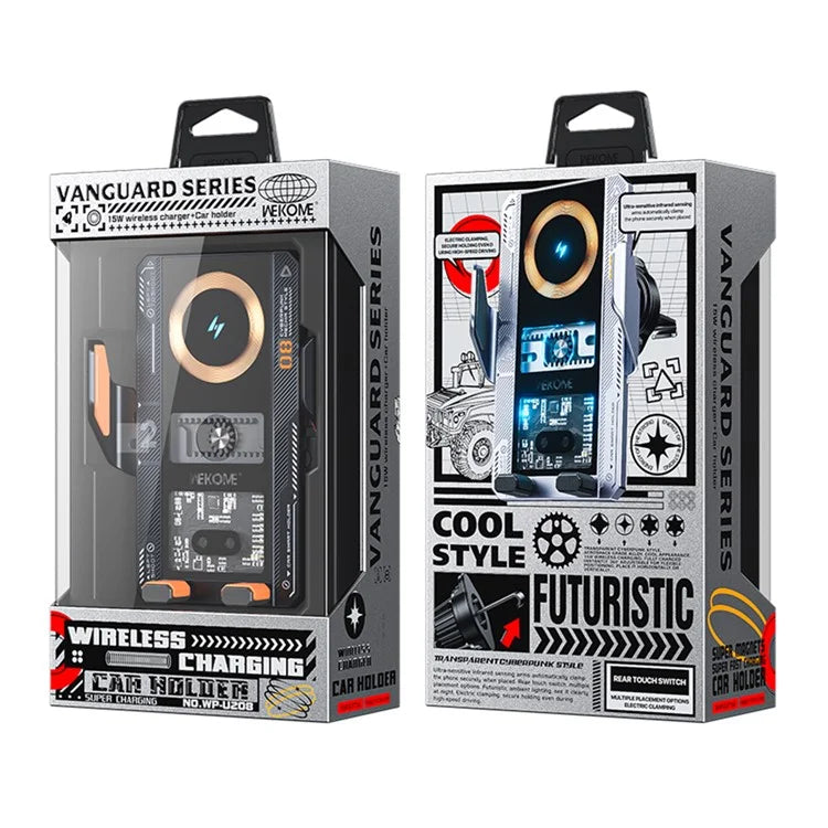 WEKOME WP-U208 Vanguard Series Mechanical Transparent Wireless Charging Car Holder