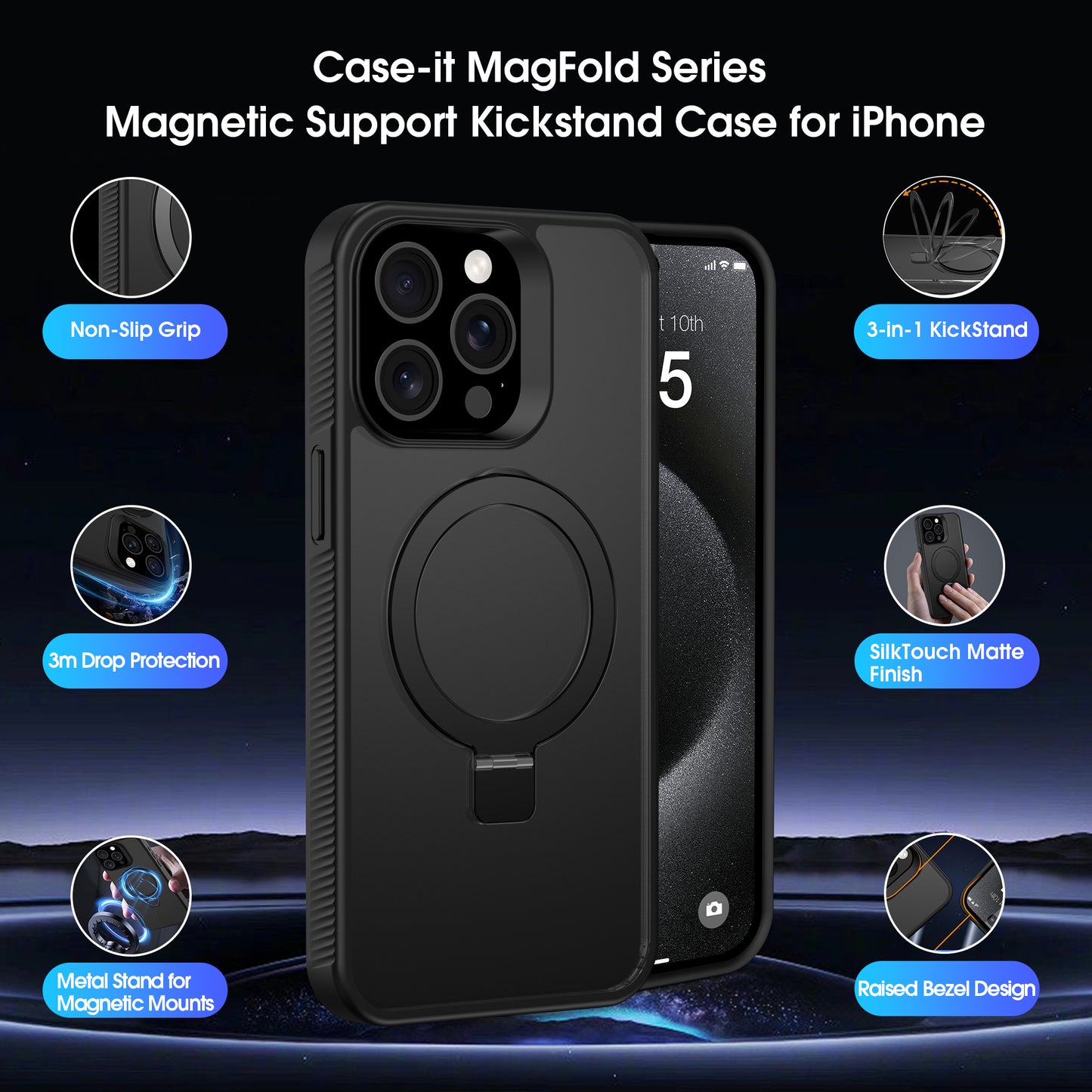 Case It IPhone 11 MagFold Series Magnetic Kickstand Matte Case
