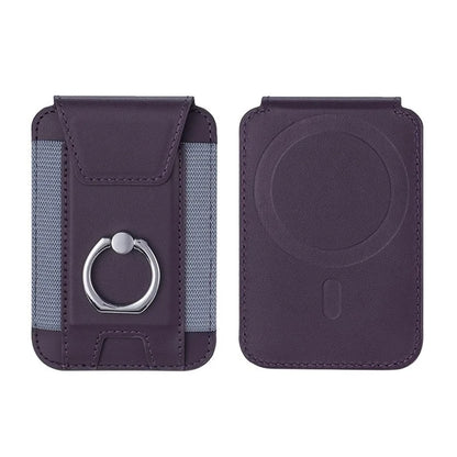 TASX MagSafe Card Holder – PU Leather Sleeve with Ring Grip & Kickstand