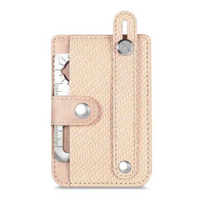 TASX Carbon Fiber Phone Card Holder – Leather Bag with Wristband, Kickstand & Card Knife