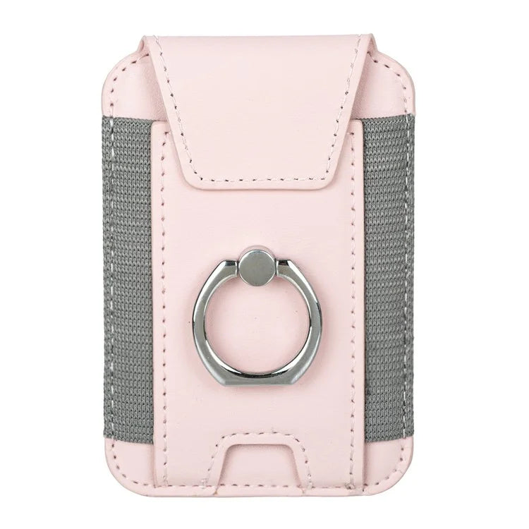 TASX MagSafe Card Holder – PU Leather Sleeve with Ring Grip & Kickstand