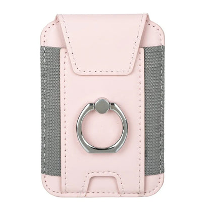 TASX MagSafe Card Holder – PU Leather Sleeve with Ring Grip & Kickstand