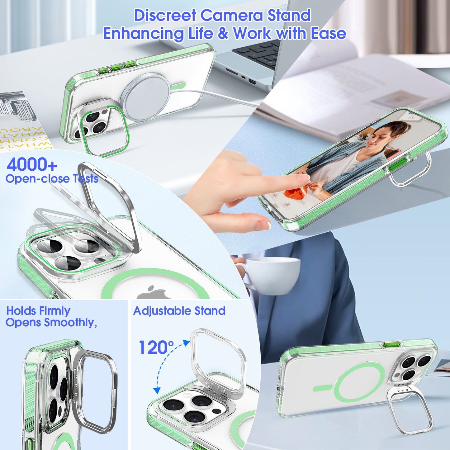 Case it IPhone 16 MagicCam Series Camera Ring Kickstand Transparent Case