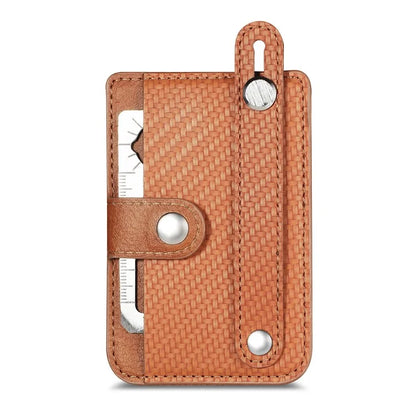 TASX Carbon Fiber Phone Card Holder – Leather Bag with Wristband, Kickstand & Card Knife