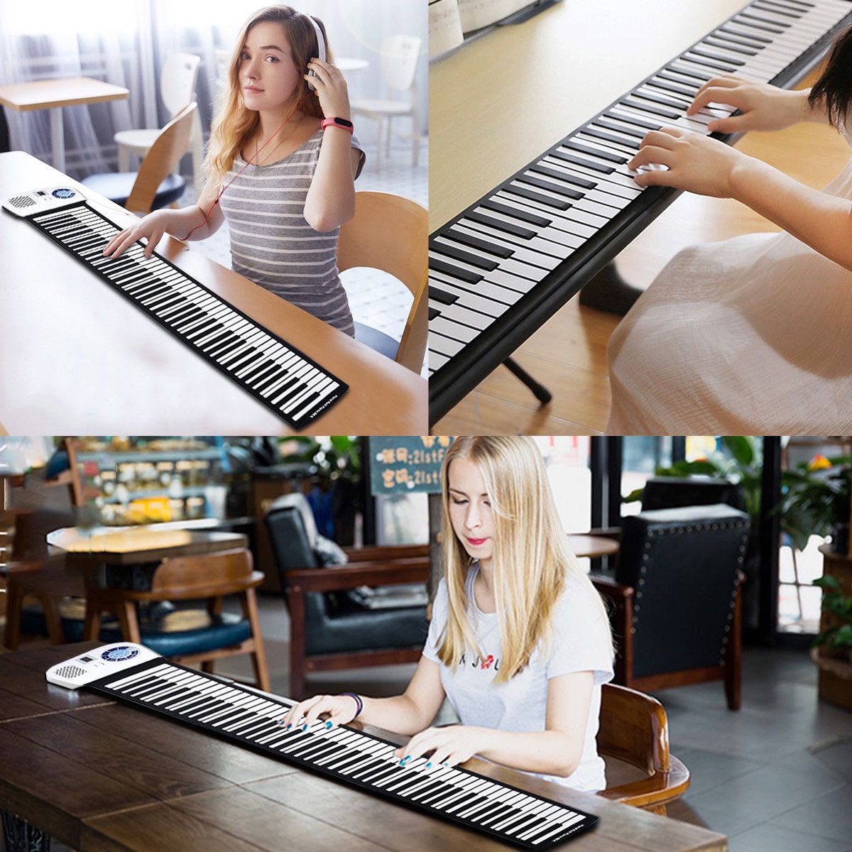 TASX Hand Roll Piano Pads Flexible Battery USB Powered (88 Keys)