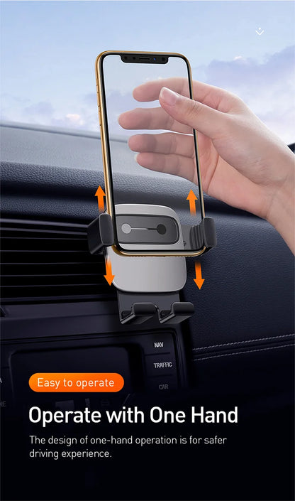 BASEUS Car Phone Holder – Air Vent Gravity Mount for Navigation & Vehicle