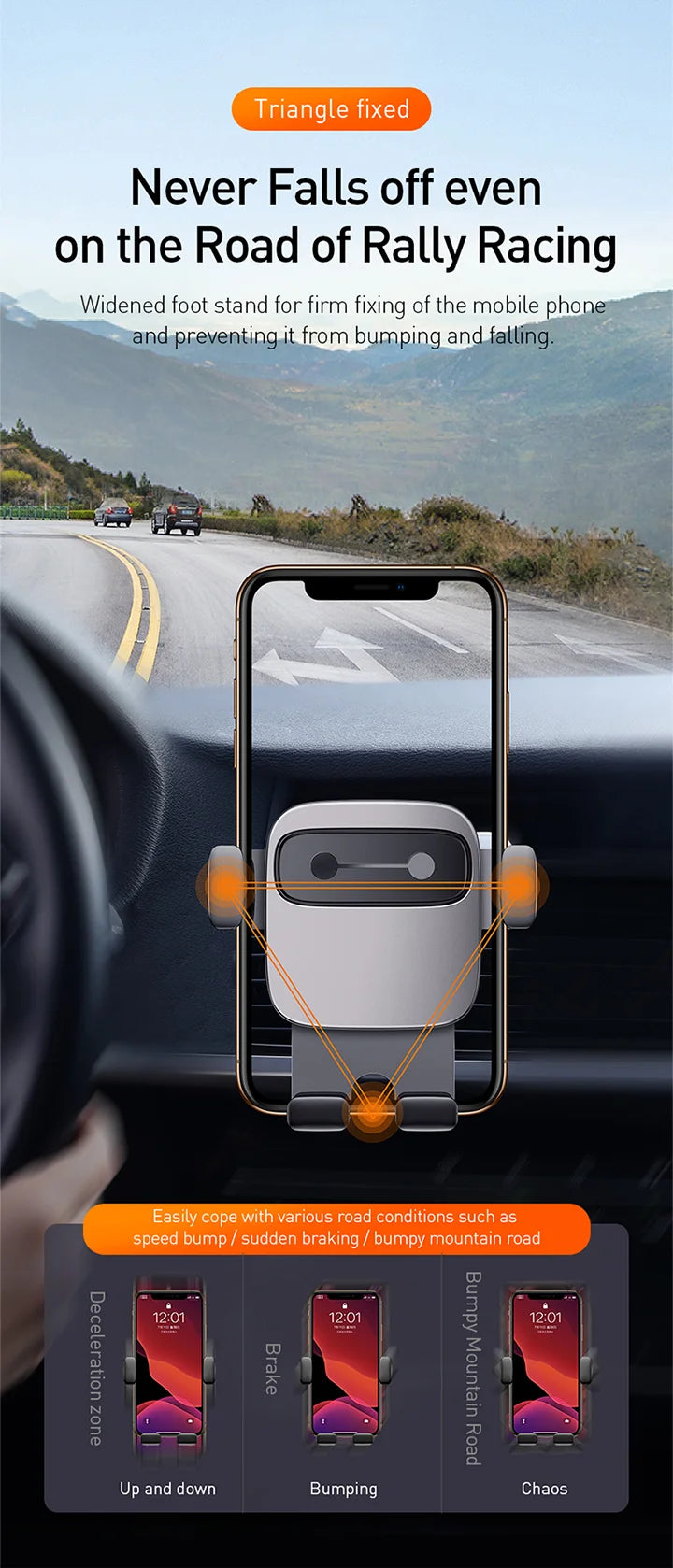 BASEUS Car Phone Holder – Air Vent Gravity Mount for Navigation & Vehicle