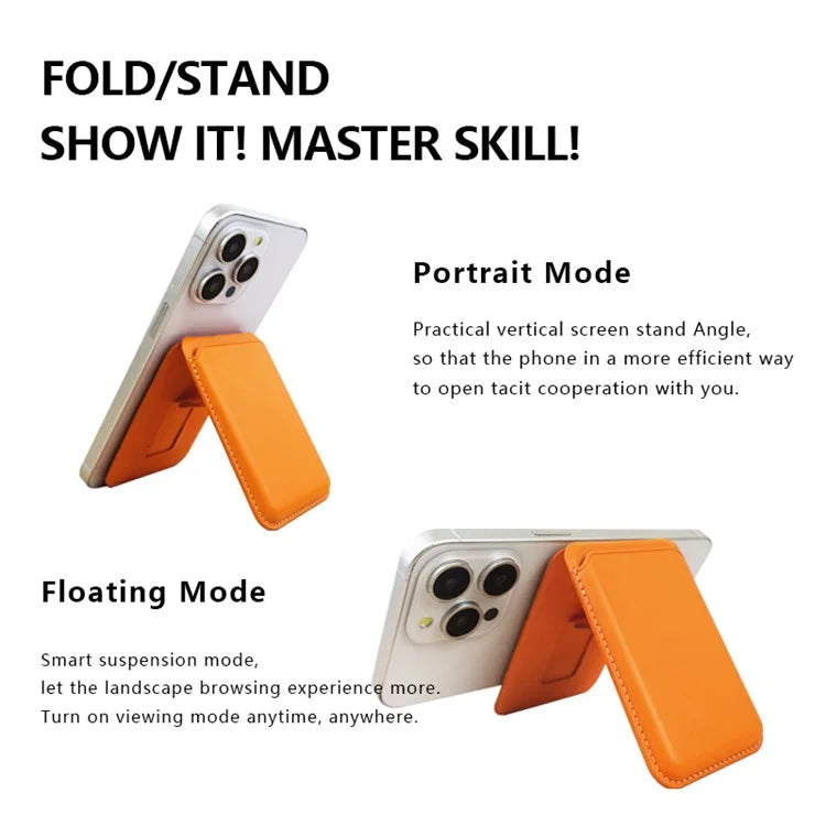 TASX AD366 MagSafe Card Holder – Leather Sleeve with Multifunctional Kickstand