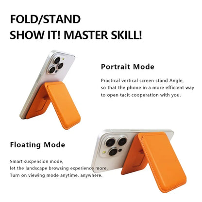 TASX AD366 MagSafe Card Holder – Leather Sleeve with Multifunctional Kickstand