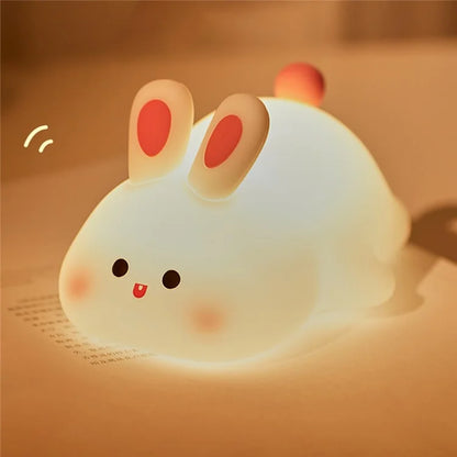 TASX K1153 Cute Rabbit Mini Night Light with RGB Dimming for Kids
