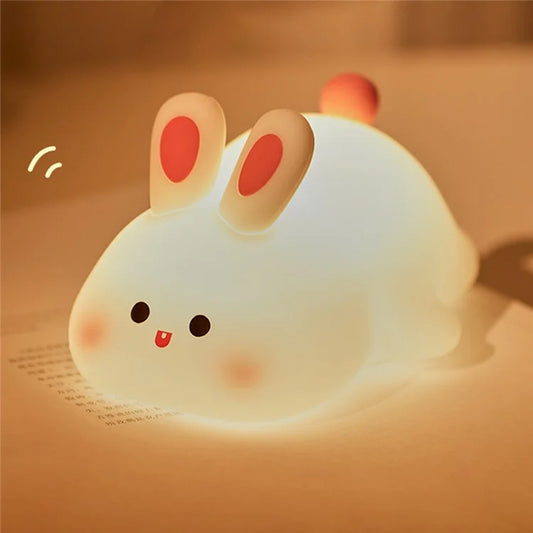 TASX K1153 Cute Rabbit Mini Night Light with RGB Dimming for Kids