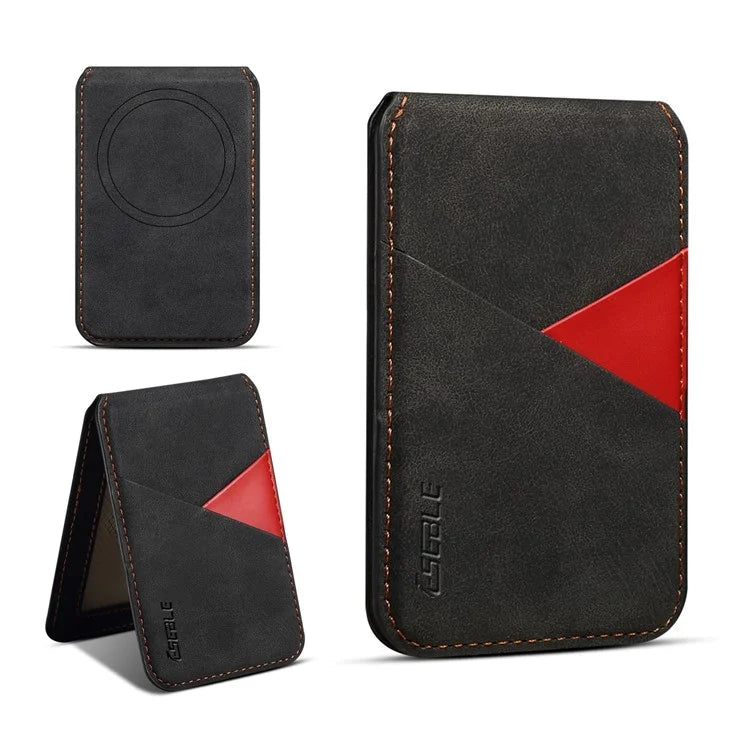 ESEBLE MagSafe-Compatible RFID Blocking Card Holder – Leather Phone Wallet with Kickstand