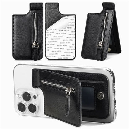 TASX KB-29 Retro Leather  Card Holder – Multifunctional Wallet with Kickstand & Zipper