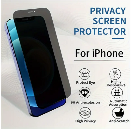 iPhone 9D Full Cover Tempered Glass Screen Protector (Privacy)
