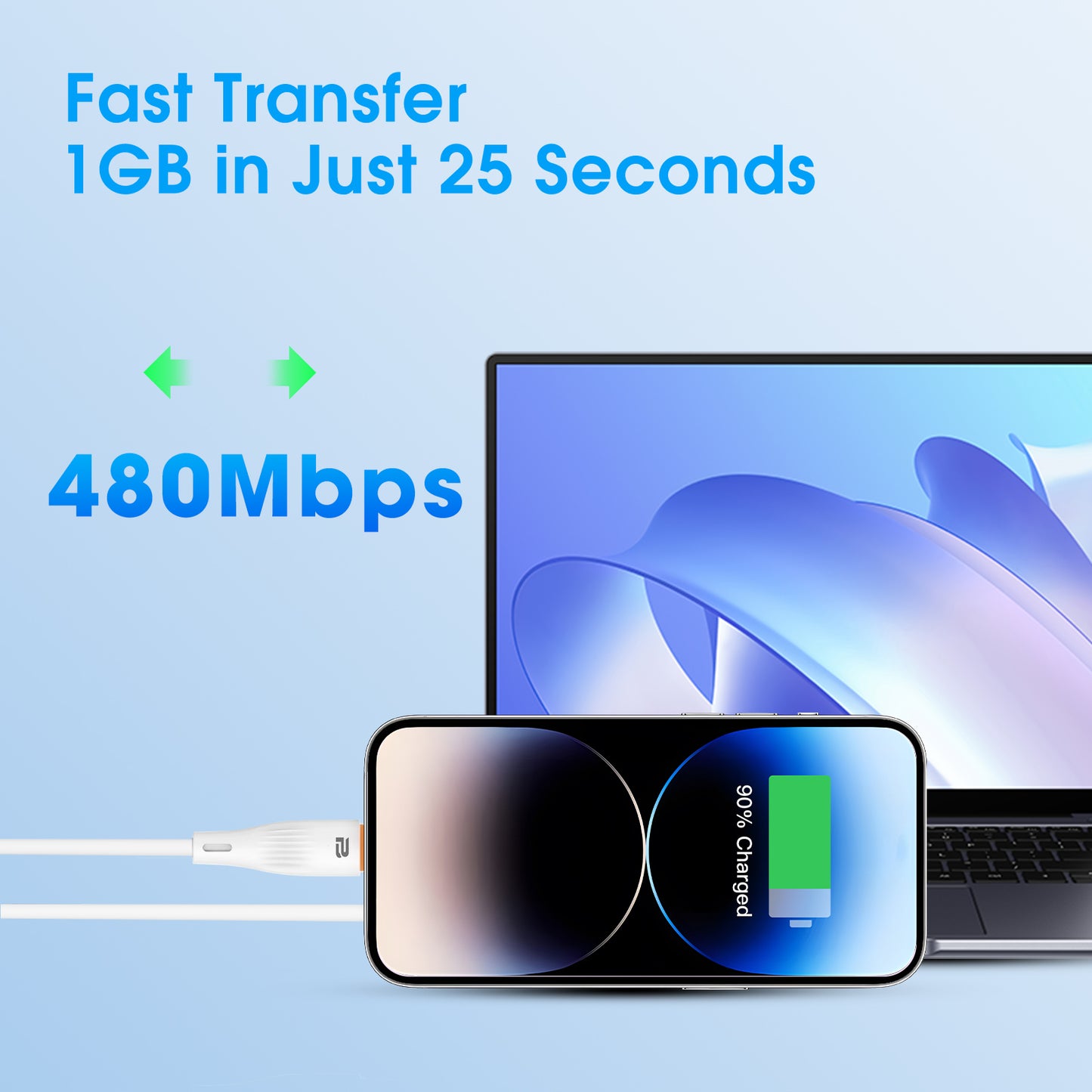 USB-A to Lightning Charge & Sync Cable 1.2M