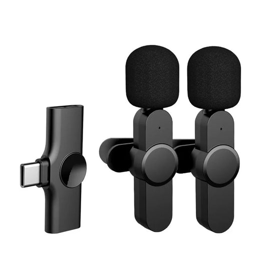 TASX 2Pcs Wireless Lavalier Microphone – Type-C Clip-On Mic