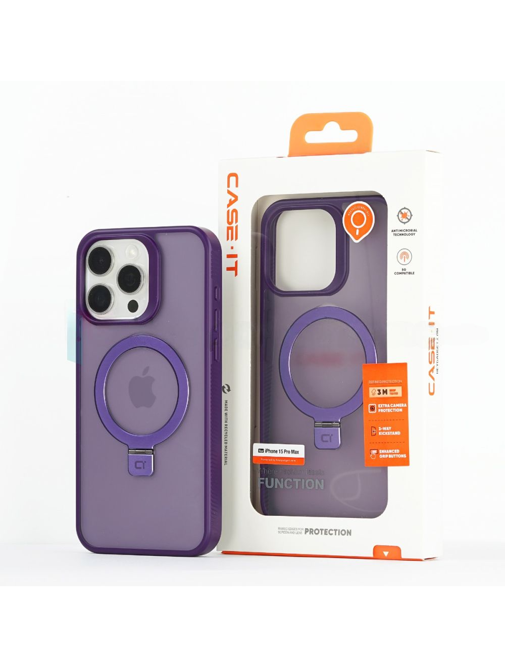 Case It IPhone 15 Pro Max MagFold Series Magnetic Kickstand Matte Case