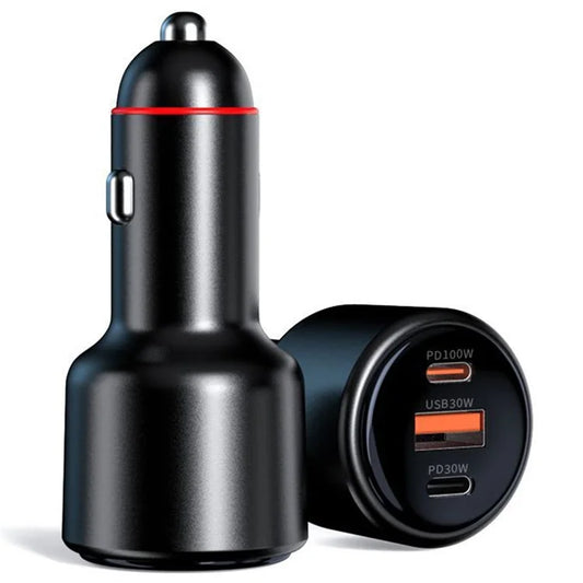 TASX Fast Charging Car Charger PD 100W + PD 30W Aluminum Alloy Adapter