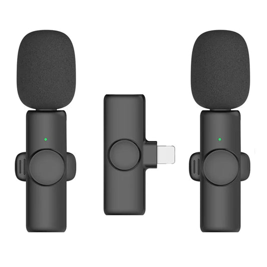 TASX K2 Wireless Lavalier Microphones – Dual Mic with Lightning Receiver & Noise Reduction