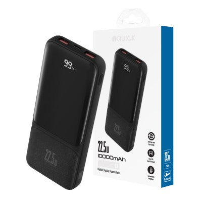 iQuick POWER SQUARE 0 Power Bank – 10000mAh, 22.5W with Digital Display