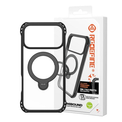 REDEFINE Rebound Magnetic Drop Protection Case for iPhone 17 | 9.8ft Shockproof Clear Cover (Black)