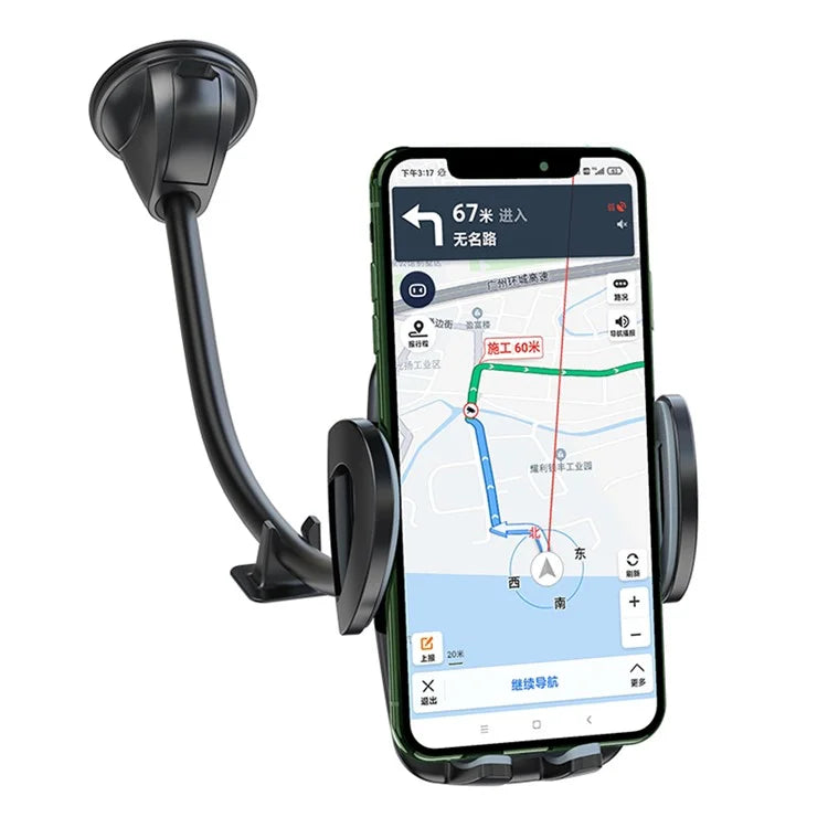 TASX C108 40cm Bendable Arm Car Phone Mount – Windshield Sucker Holder