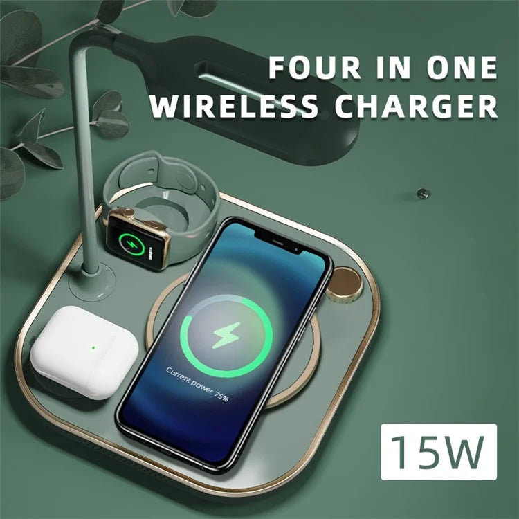 TASX X3 3 in 1 Magnetic Wireless Charger Multi-Function Fast Charging Station With Desk Lamp