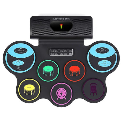 TASX RD90 Portable Roll-Up Electronic Drum Dual Speakers Kids Adults Learning Practice Drum