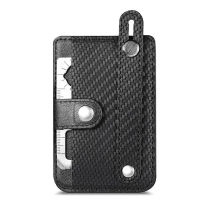 TASX Carbon Fiber Phone Card Holder – Leather Bag with Wristband, Kickstand & Card Knife