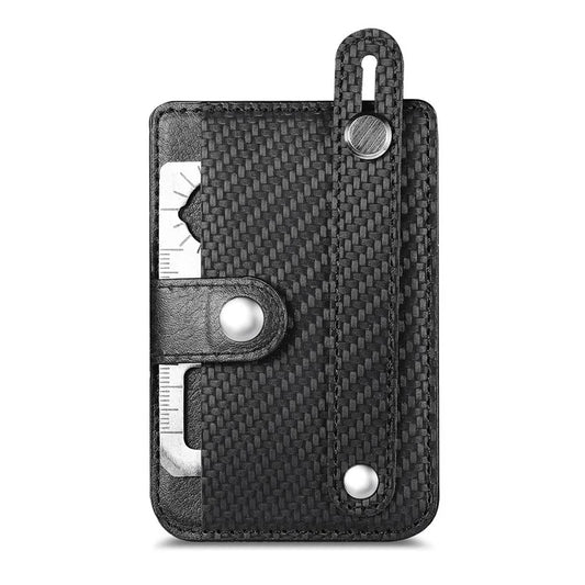 TASX Carbon Fiber Phone Card Holder – Leather Bag with Wristband, Kickstand & Card Knife