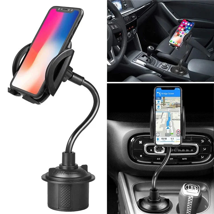 TASX A166 360° Rotation Adjustable Cup Holder Phone Mount with Removable Long Neck