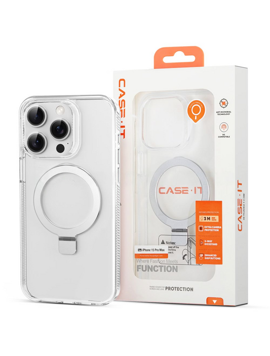 Case It IPhone 16 Plus MagFold Series Magnetic Kickstand Case (Transparent)