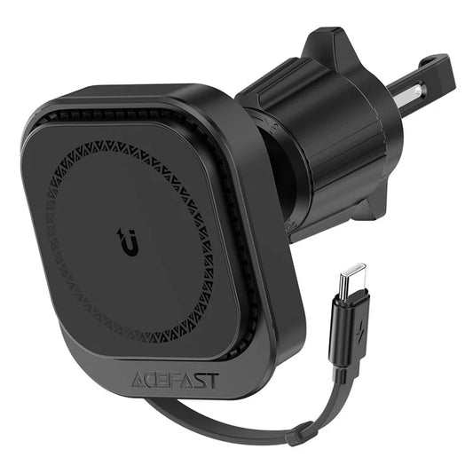 ACEFAST D32 MagSafe Car Air Vent Phone Wireless Charger with Retractable Cable
