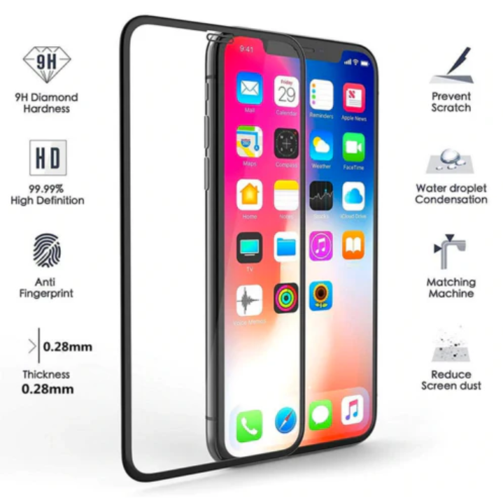 Iphone 9D Full Cover Tempered Glass Screen Protector