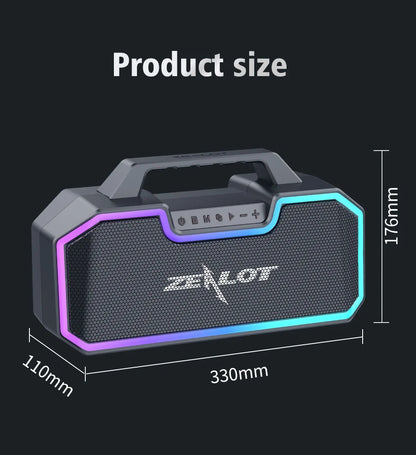 ZEALOT S57 Portable Bluetooth Speaker with Colorful Lights