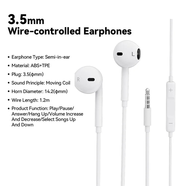 ESSAGER EJ01 3.5mm Wired Earphones with Deep Bass & In-line Control