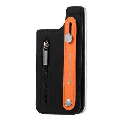 TASX KB-62 RFID Blocking Phone Wallet – Leather Card Bag with Wristband, Kickstand & Zipper